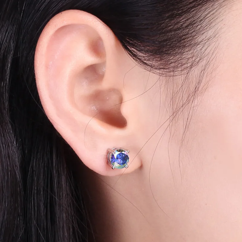 Yanleyu Classic 1ct Round Colorful Cubic Zirconia Stud Earrings for Women Men Genuine 925 Sterling Silver Fashion Jewelry PE039
Yanleyu Classic 1ct Round Colorful Cubic Zirconia Stud Earrings for Women Men Genuine 925 Sterling Silver Fashion Jewelry PE039