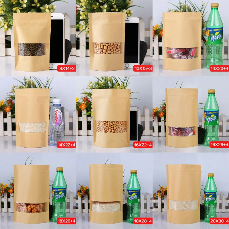 3.5''x5.1'' (9x13cm) Small Kraft Paper W/ Clear Window Stand Up Pack Package Bag for Food Coffee Storage Resealable Zip Lock Bag
3.5''x5.1'' (9x13cm) Small Kraft Paper W/ Clear Window Stand Up Pack Package Bag for Food Coffee Storage Resealable Zip Lock Bag