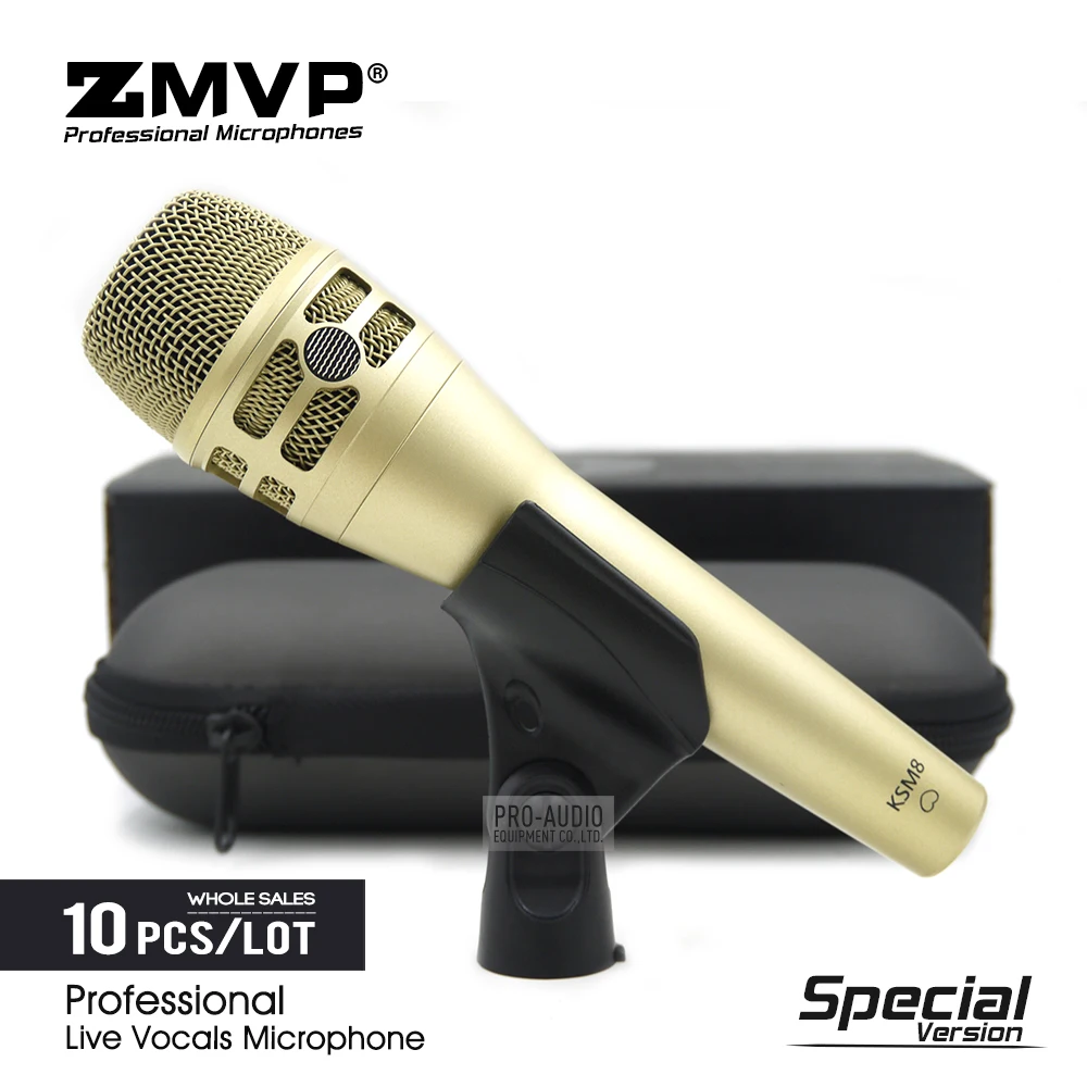 10pcs Special Edition KSM8C Professional Live Vocals Dynamic Wired Microphone Karaoke Microfone Super-Cardioid Podcast Mike Mic
10pcs Special Edition KSM8C Professional Live Vocals Dynamic Wired Microphone Karaoke Microfone Super-Cardioid Podcast Mike Mic