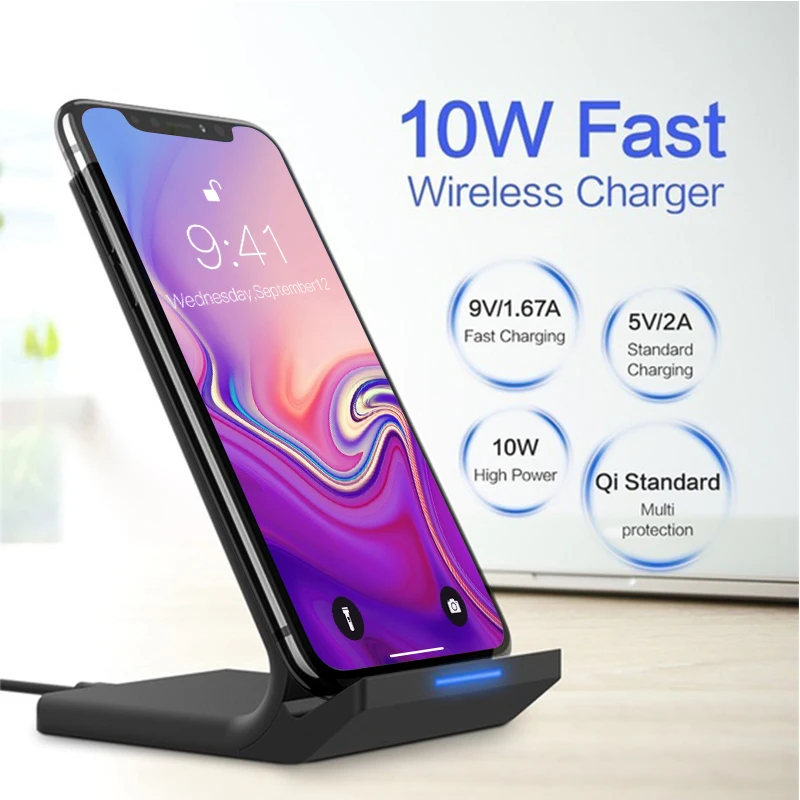 Universal Fast Wireless Charger Rapid Charging Stand Dock for iPhone XR / XS MAX / XS / X / 8 Plus / Samsung Galaxy Note 9
Universal Fast Wireless Charger Rapid Charging Stand Dock for iPhone XR / XS MAX / XS / X / 8 Plus / Samsung Galaxy Note 9