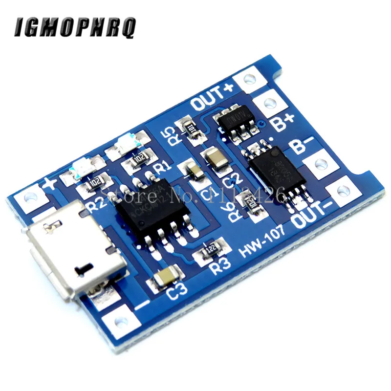 100Pcs Micro USB 5V 1A 18650 TP4056 Lithium Battery Charger Module Charging Board With Protection Dual Functions 1A Li-ion
100Pcs Micro USB 5V 1A 18650 TP4056 Lithium Battery Charger Module Charging Board With Protection Dual Functions 1A Li-ion