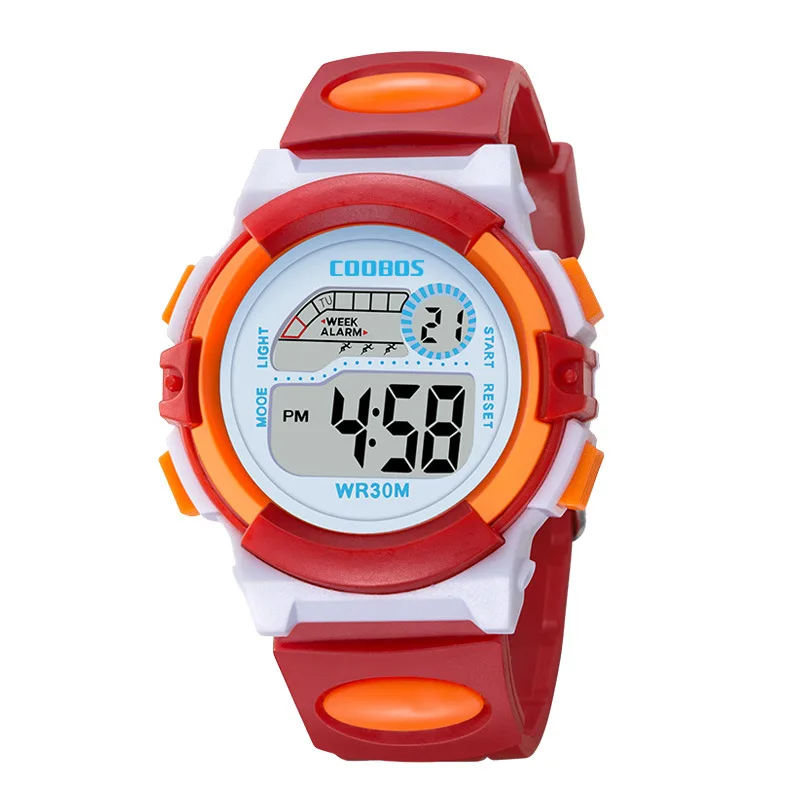 Модные красочные детские спортивные светодиодные цифровые часы для девочек и