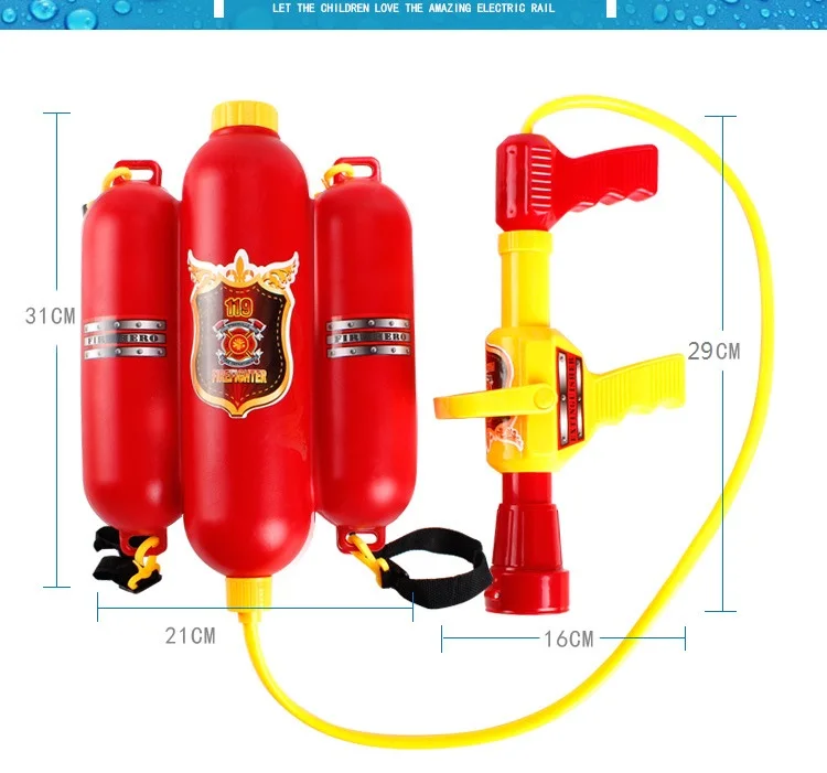 Child Summer Beach Gaming Water Gun Toys Backpack Water Gun Outdoor Backpack Fireman Toy For Kids