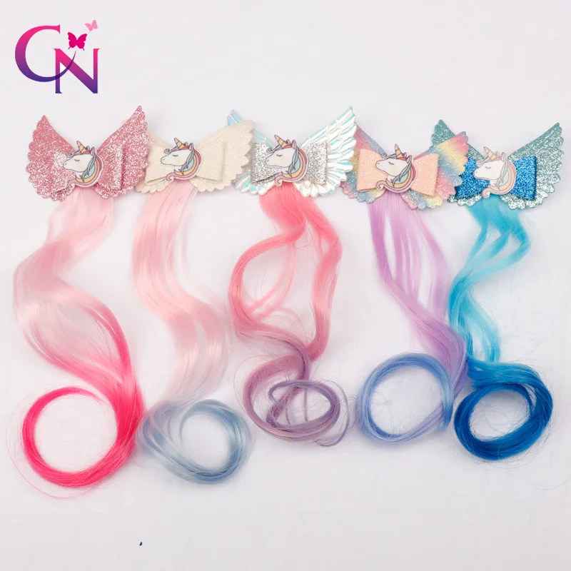 Фото 10 шт./лот аксессуары для волос блестящие заколки девочек радужные крылышки(China)