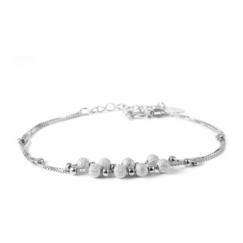 Authentic 925 Sterling Silver Bracelet Double Frosted Beads Bracelets Bangles For Women Wedding Party Jewelry Gift
Authentic 925 Sterling Silver Bracelet Double Frosted Beads Bracelets Bangles For Women Wedding Party Jewelry Gift