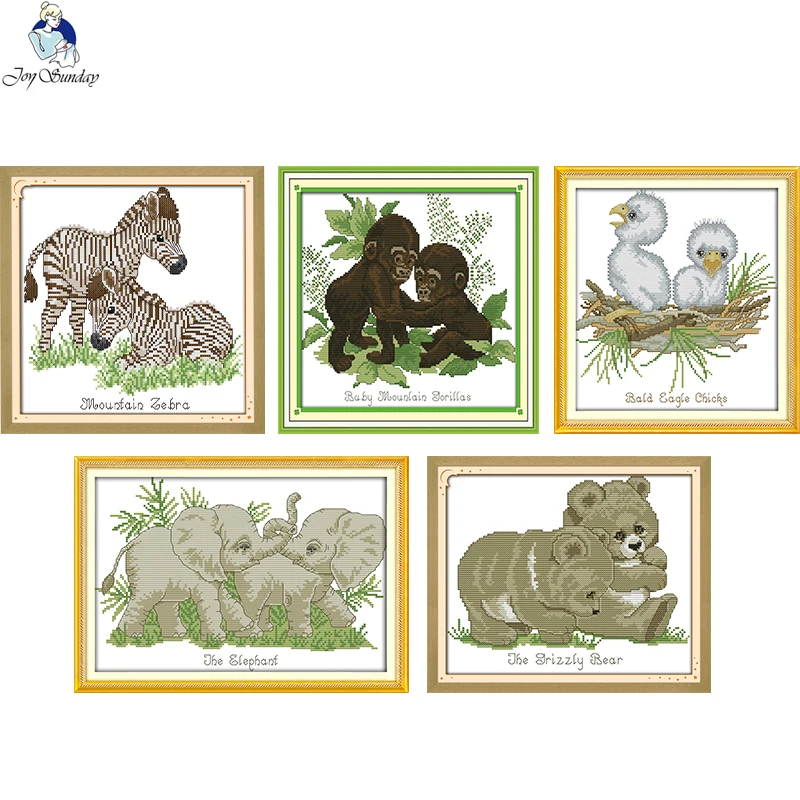 Joy Sunday Animal Babies Pattern Embroidery Needlepoint Kits Counted Print Canvas 14CT 11CT Cross Stitch Needlework Kit for Kids
Joy Sunday Animal Babies Pattern Embroidery Needlepoint Kits Counted Print Canvas 14CT 11CT Cross Stitch Needlework Kit for Kids