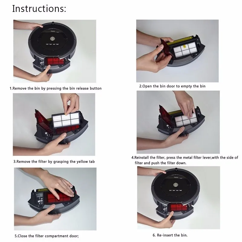 Фильтр НЕРА Для iRobot Roomba 800 900 870 880 980 10 шт./упаковка|hepa filter|replacement hepa filterhepa |