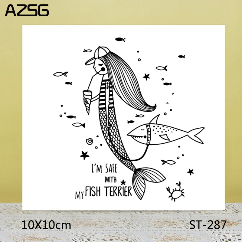 AZSG Drinking Mermaid / Quiet Shark Clear Stamps/Seals For DIY Scrapbooking/Card Making/Album Decorative Silicone Stamp Crafts
AZSG Drinking Mermaid / Quiet Shark Clear Stamps/Seals For DIY Scrapbooking/Card Making/Album Decorative Silicone Stamp Crafts