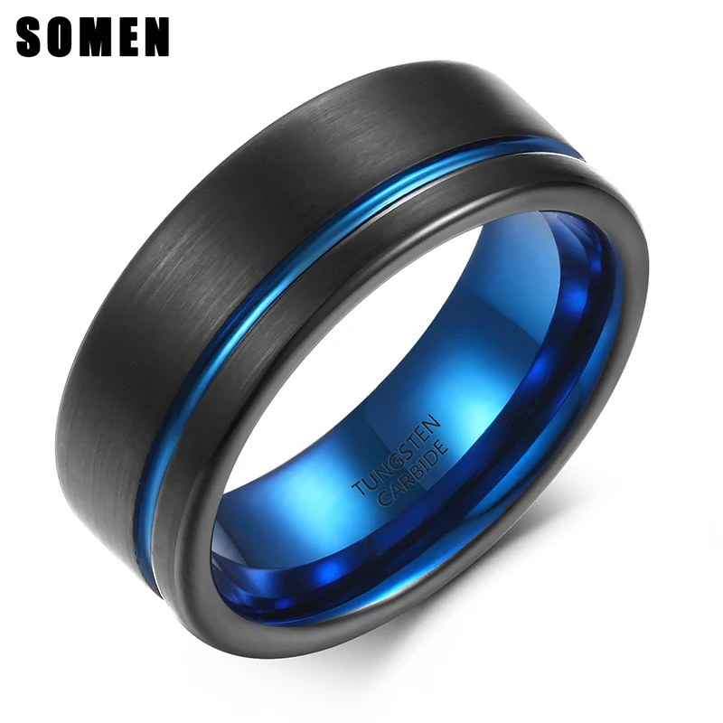 Somen Ring Men 8mm Tungsten Carbide Ring Thin Blue Line Brushed Wedding Band Male Engagement Ring Men Jewelry USA Dropshipping
Somen Ring Men 8mm Tungsten Carbide Ring Thin Blue Line Brushed Wedding Band Male Engagement Ring Men Jewelry USA Dropshipping