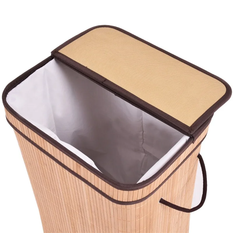 Rectangular Bamboo Laundry Hamper Basket With a Withdrawable Inside Liner Functional and Stylish Laundry Hamper HW54488
Rectangular Bamboo Laundry Hamper Basket With a Withdrawable Inside Liner Functional and Stylish Laundry Hamper HW54488