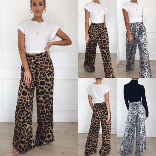 Spring Women's Palazzo Flared Wide Leg Pants High Waist Loose Culottes Sexy Fashion Leopard Snake Print Long Trousers Bottoms
Spring Women's Palazzo Flared Wide Leg Pants High Waist Loose Culottes Sexy Fashion Leopard Snake Print Long Trousers Bottoms