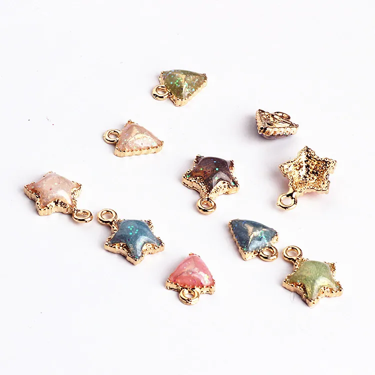 50PCs Gold Tone Star Triangle Resin Charms bling Earrings Drop charm Ear Studs tag Jewelry Making handmade DIY Accessory
50PCs Gold Tone Star Triangle Resin Charms bling Earrings Drop charm Ear Studs tag Jewelry Making handmade DIY Accessory