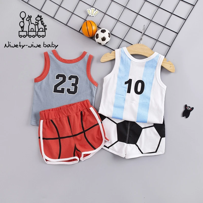 

Infant Clothes Toddler Kids Summer Baby Boys Girls Clothing Set Children Sport Kid Suits Tracksuits Cotton Vest + Pants 12M-4T