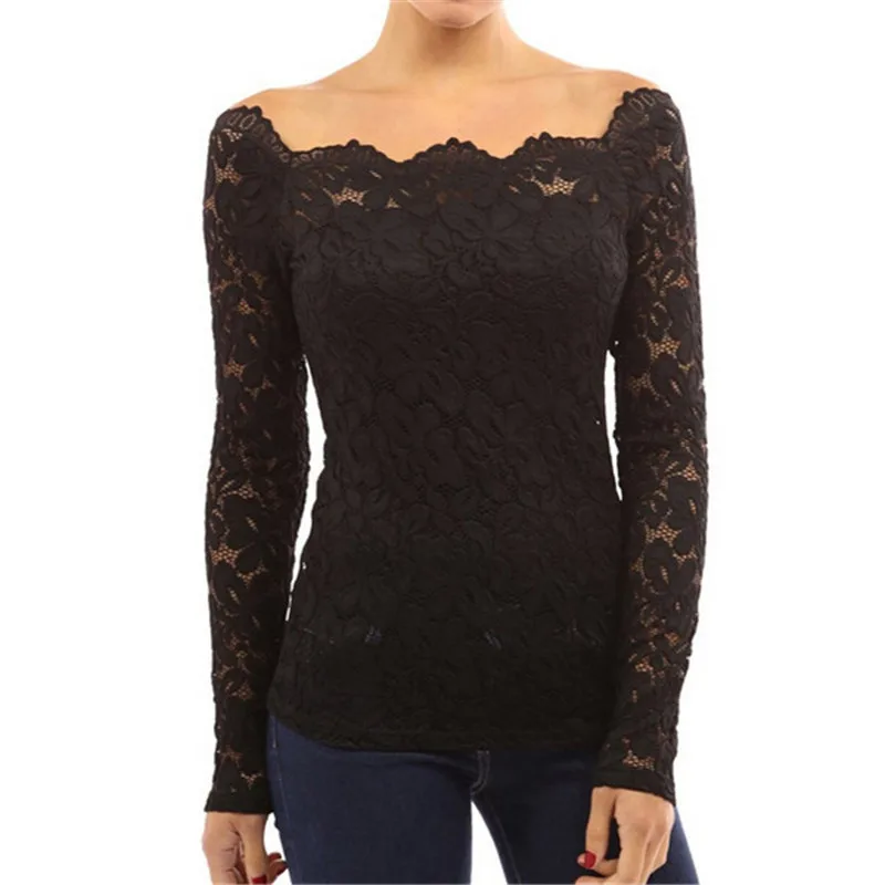 New Women Blouse Lace Long Sleeve Ladies Tops Slash Neck Off Shoulder Autumn Spring Sexy Slim Hollow Out Women Blouse Shirt
New Women Blouse Lace Long Sleeve Ladies Tops Slash Neck Off Shoulder Autumn Spring Sexy Slim Hollow Out Women Blouse Shirt