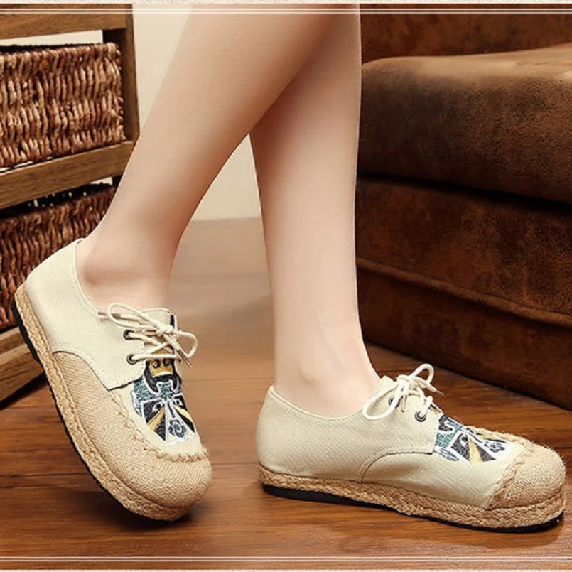 Women Cute Comfortable Beige Lace Up Flat Platform Shoes Lady Spring Red Lace Up Embroidery Shoes Chinese Style Shoes E2157
Women Cute Comfortable Beige Lace Up Flat Platform Shoes Lady Spring Red Lace Up Embroidery Shoes Chinese Style Shoes E2157