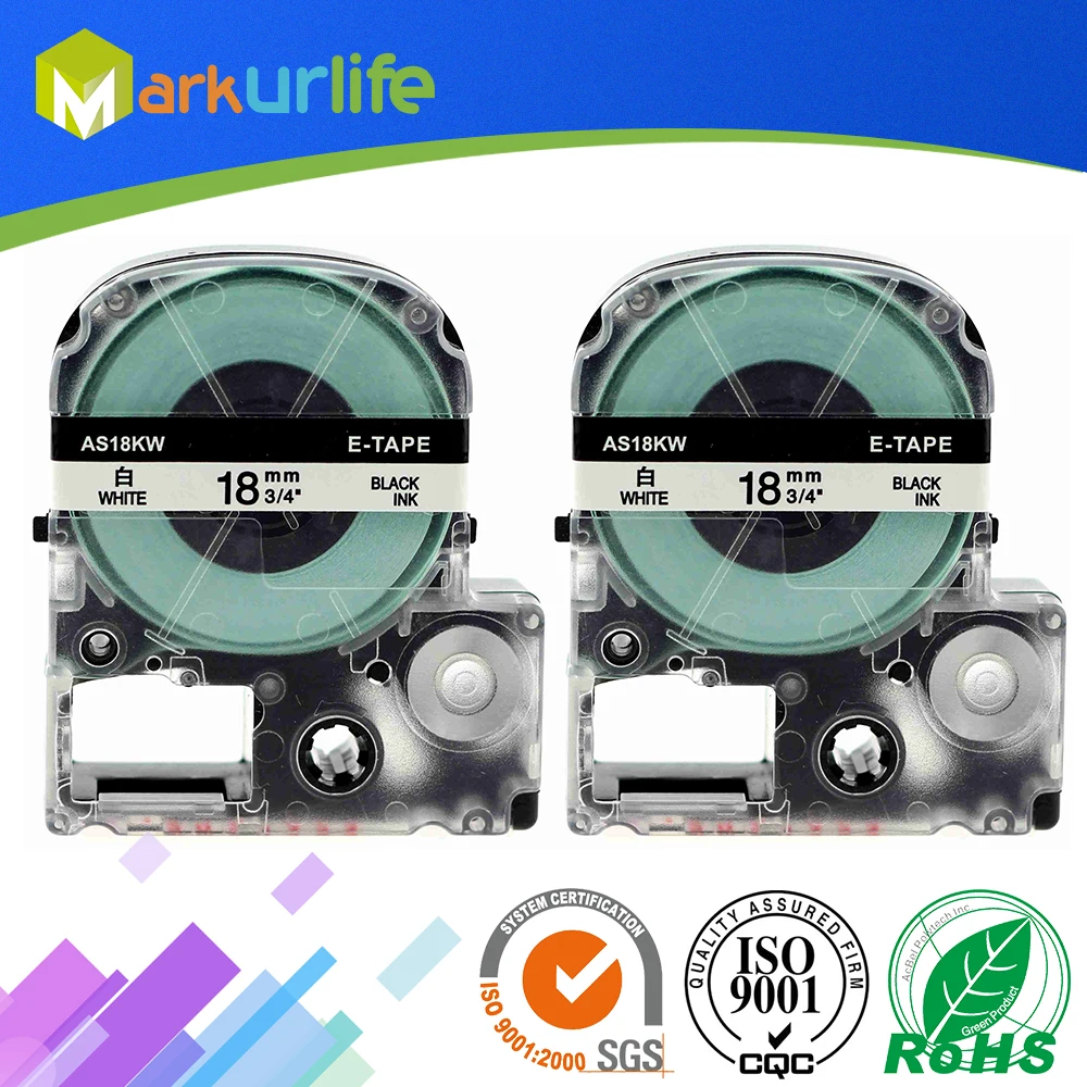 2 PCS/Lot Cassette Tape Compatible for EPSON LW-300 LW-400 LW-600P LW-700 LC-4WBN9 Printer (18mm x 8m, Black on White)
2 PCS/Lot Cassette Tape Compatible for EPSON LW-300 LW-400 LW-600P LW-700 LC-4WBN9 Printer (18mm x 8m, Black on White)