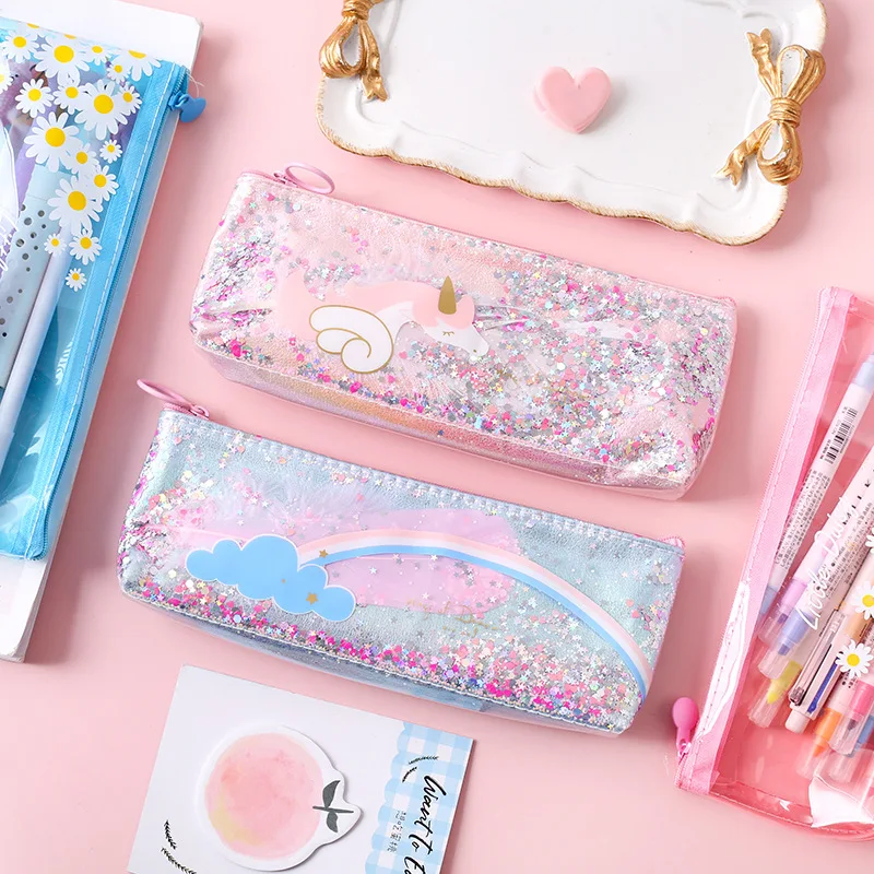 

1 Pcs Kawaii Pencil Case Unicorn Wing Gift Estuches School Pencil Box Pencilcase Pencil Bag School Supplies Stationery