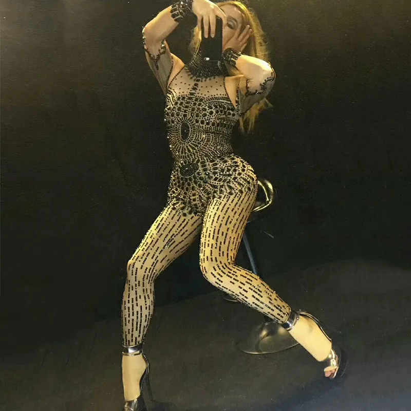 Sexy Stage Black Rhinestones Jumpsuit Women Stage Performance Outfit Party Celebrate Glisten Crystals Costume Stretch Bodysuit
Sexy Stage Black Rhinestones Jumpsuit Women Stage Performance Outfit Party Celebrate Glisten Crystals Costume Stretch Bodysuit