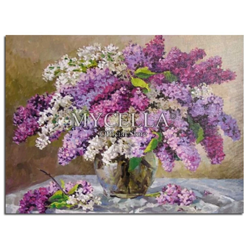 

5D DIY Diamond Painting Flowers Full Round Diamond Embroidery lavender Needlework Rhinestone Mosaic Home Decor Crafts Gift