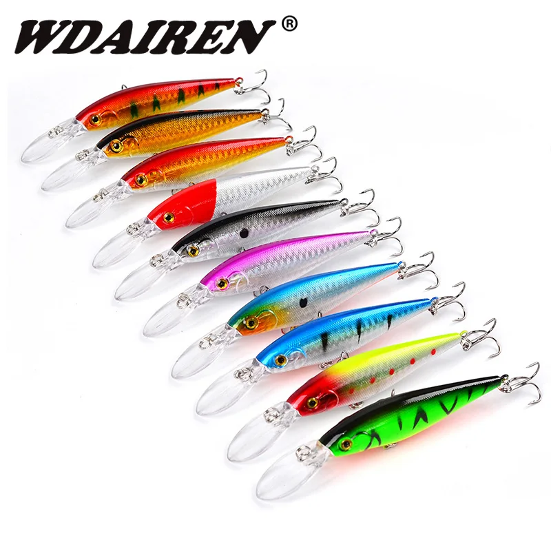 10PCS/Lot Mixed Colors Minnow Fishing Lures Set 11cm 11g Plastic Deep Sea Floating Tackle With Hook Isca Bass Artificial Bait
10PCS/Lot Mixed Colors Minnow Fishing Lures Set 11cm 11g Plastic Deep Sea Floating Tackle With Hook Isca Bass Artificial Bait