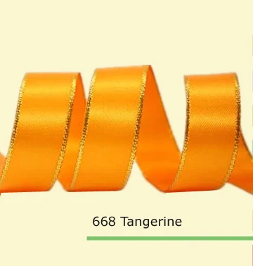 3/8 дюйма (9 мм) атласные ленты с золотым краем 35 цветов в наличии