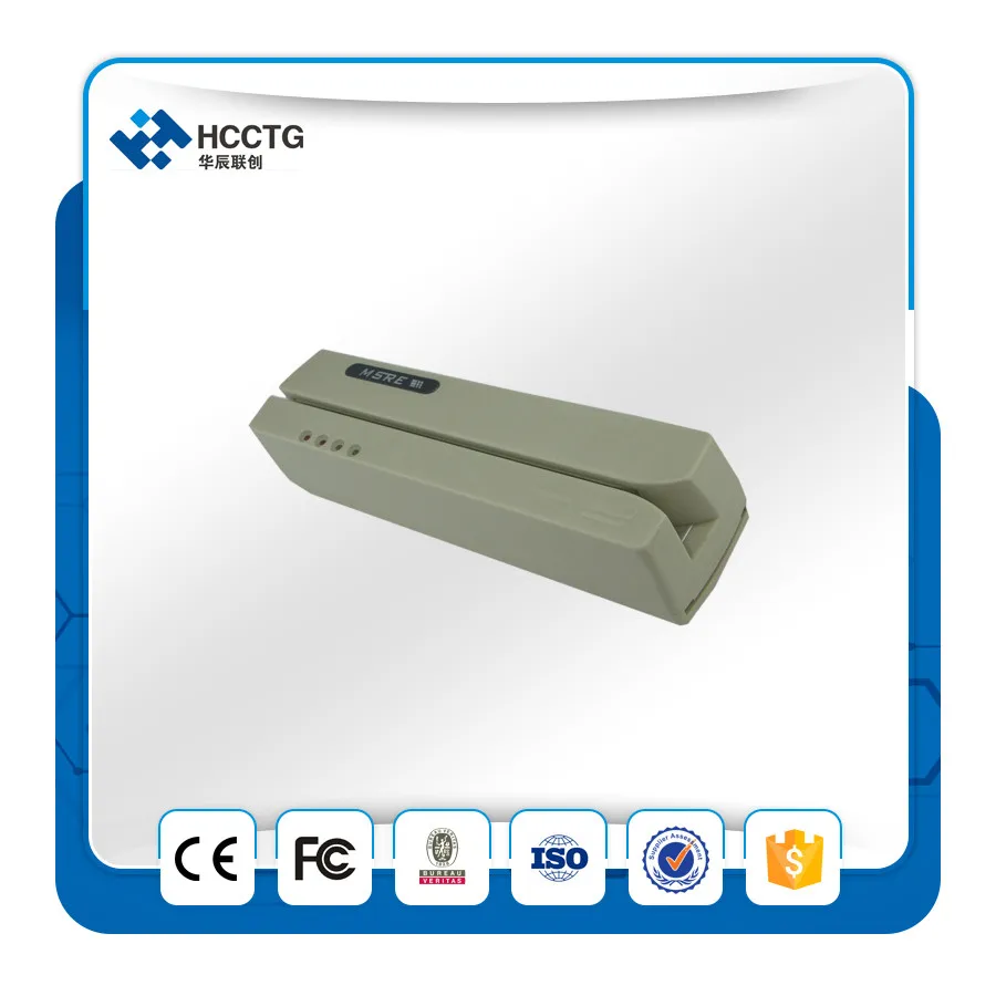 RS232 USB Portable 3 Tracks Manual Magnetic Stripe USB MSR Card Reader HCC206