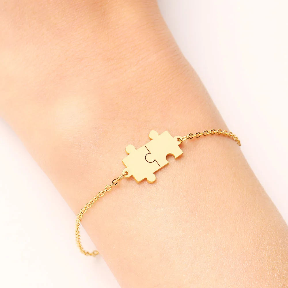DOTIFI Stainless Steel Bracelet For Women Gold Color Puzzle Pulseira Feminina Lover's Engagement Jewelry
DOTIFI Stainless Steel Bracelet For Women Gold Color Puzzle Pulseira Feminina Lover's Engagement Jewelry