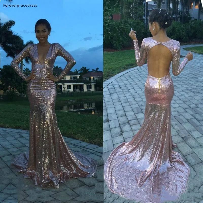 High Quality Deep V Neck Long Sleeves Evening Dresses 2019 New Arrival Rose Pink Sequined Holiday Wear Formal Party Prom Gowns
High Quality Deep V Neck Long Sleeves Evening Dresses 2019 New Arrival Rose Pink Sequined Holiday Wear Formal Party Prom Gowns