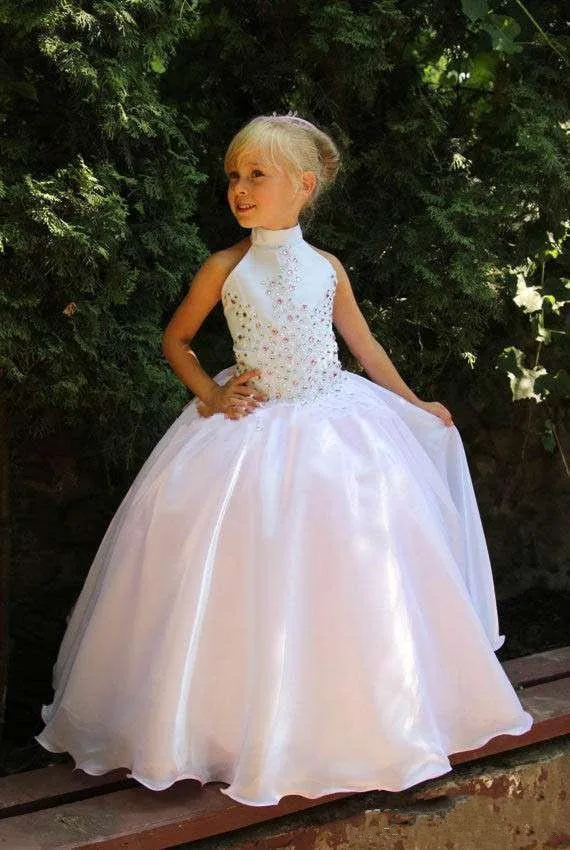 Cute Flower Girl Dresses For Weddings Ball Gown Halter Organza Beaded Crystal Long First Communion Dresses For Little Girls
Cute Flower Girl Dresses For Weddings Ball Gown Halter Organza Beaded Crystal Long First Communion Dresses For Little Girls