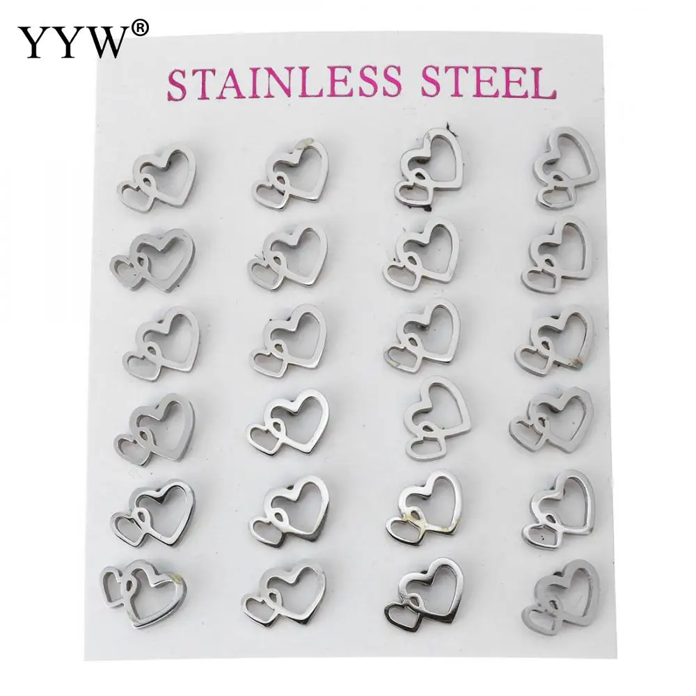 12 Pair original Color Stainless Steel Cute heart Hollow Stud Earrings for Women Girls Minimalist Earrings Fashion Jewelry Gifts
12 Pair original Color Stainless Steel Cute heart Hollow Stud Earrings for Women Girls Minimalist Earrings Fashion Jewelry Gifts