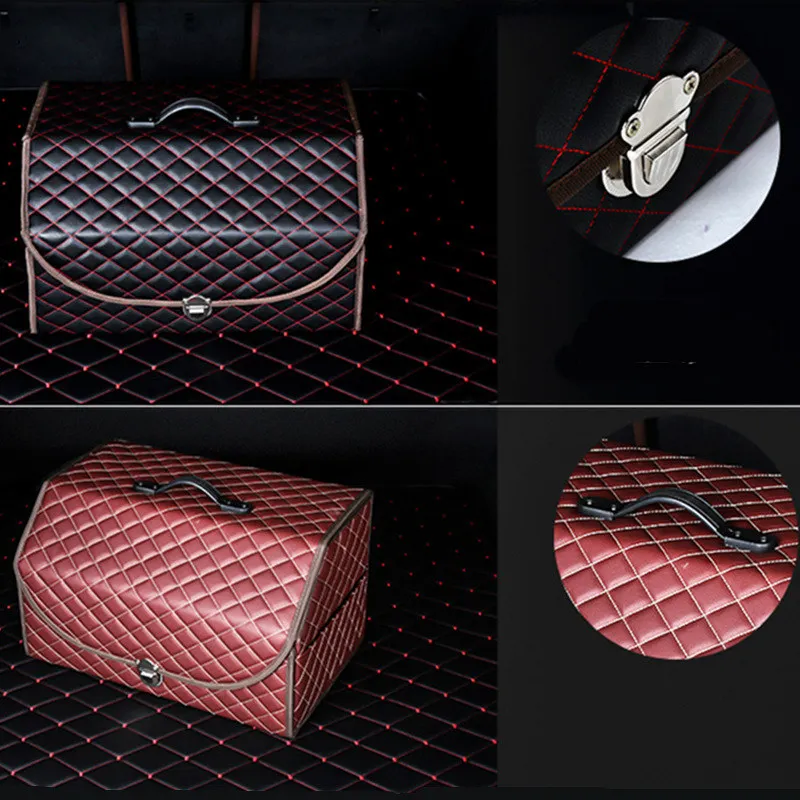 Premium Embroidered Microfiber Leather Folding Car Trunk Organizer Storage Box With Lock and Cover Car Accessories interior
Premium Embroidered Microfiber Leather Folding Car Trunk Organizer Storage Box With Lock and Cover Car Accessories interior