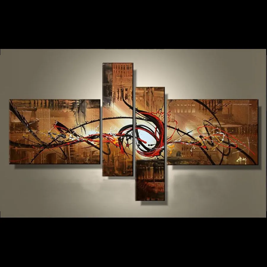 Modern Abstract Painting 4 Piece Canvas Art Handmade Oil Painting Abstract Canvas Living Room Wall Decor
Modern Abstract Painting 4 Piece Canvas Art Handmade Oil Painting Abstract Canvas Living Room Wall Decor