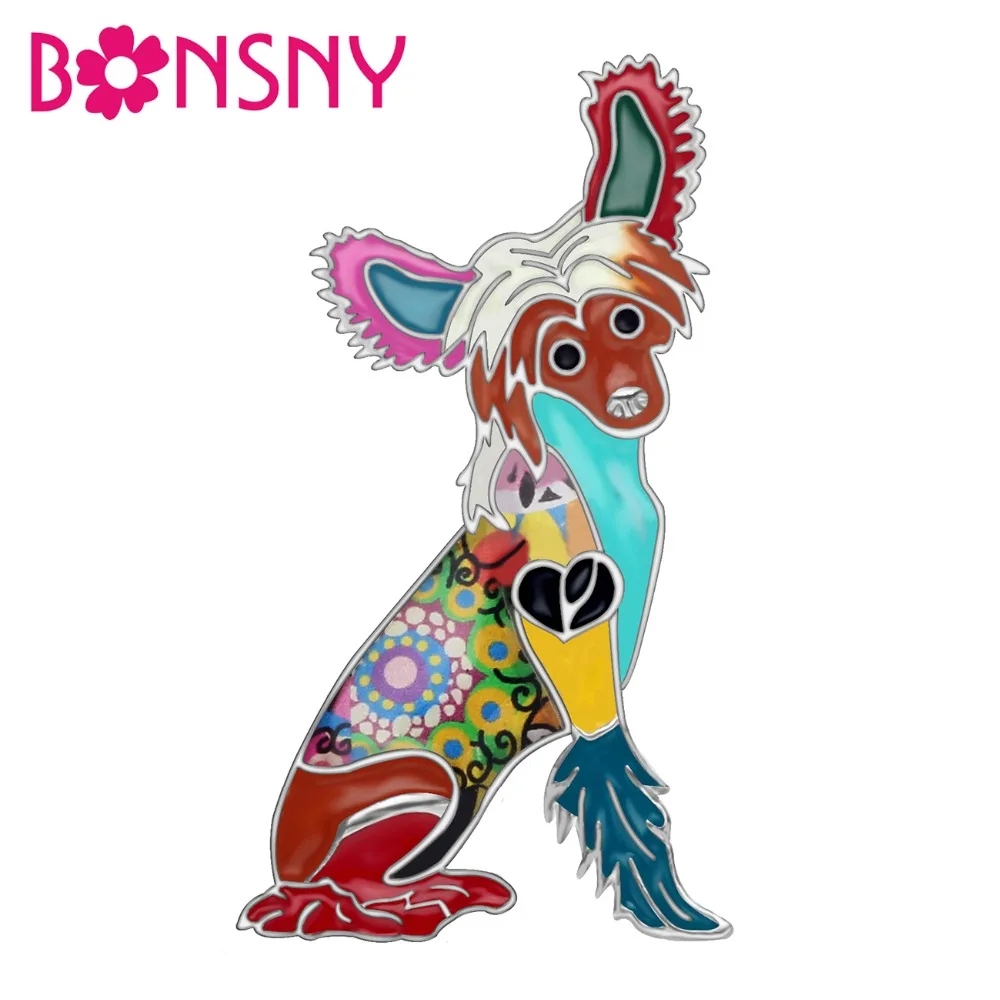 Bonsny Enamel Alloy Sitting Chinese Crested Dog Brooches Cartoon Cute Animal Pets Jewelry Gift Scarf Clothes Pin For Women Girls
Bonsny Enamel Alloy Sitting Chinese Crested Dog Brooches Cartoon Cute Animal Pets Jewelry Gift Scarf Clothes Pin For Women Girls