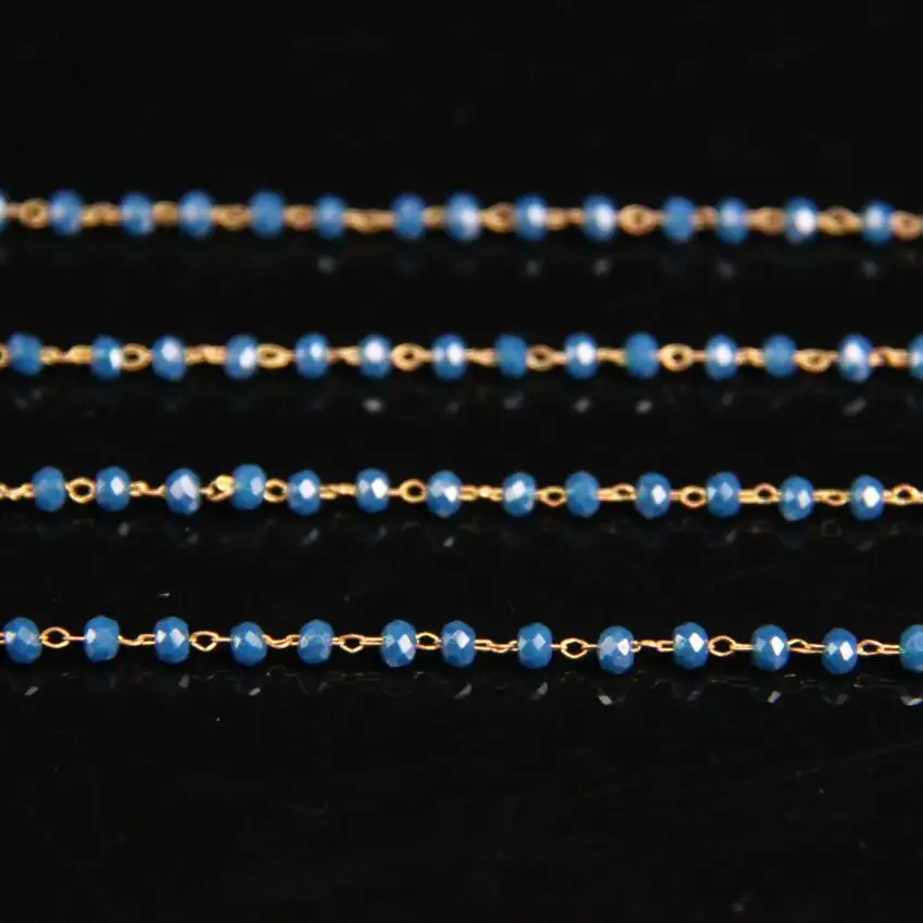 2x3mm Dark Blue Glass Rosary Chain,Deep color Crystal Faceted Rondelle Link Brass Wire Wrapped Chain,DIY Necklace Jewelry Crafts
2x3mm Dark Blue Glass Rosary Chain,Deep color Crystal Faceted Rondelle Link Brass Wire Wrapped Chain,DIY Necklace Jewelry Crafts