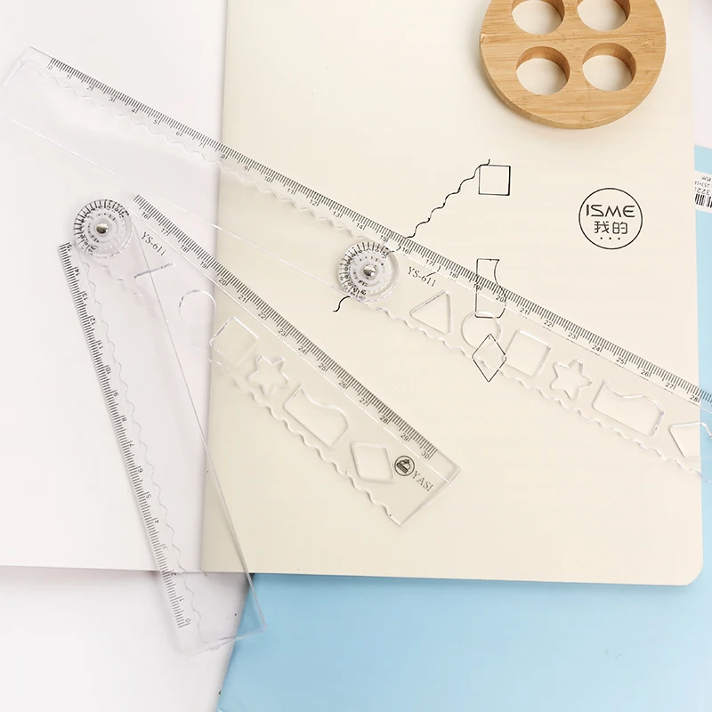 Folding Clear Transparent Ruler Plastic Acrylic Student School Stationery Multi functional Hollow Out Straight Rulers 15-30CM 
Folding Clear Transparent Ruler Plastic Acrylic Student School Stationery Multi functional Hollow Out Straight Rulers 15-30CM