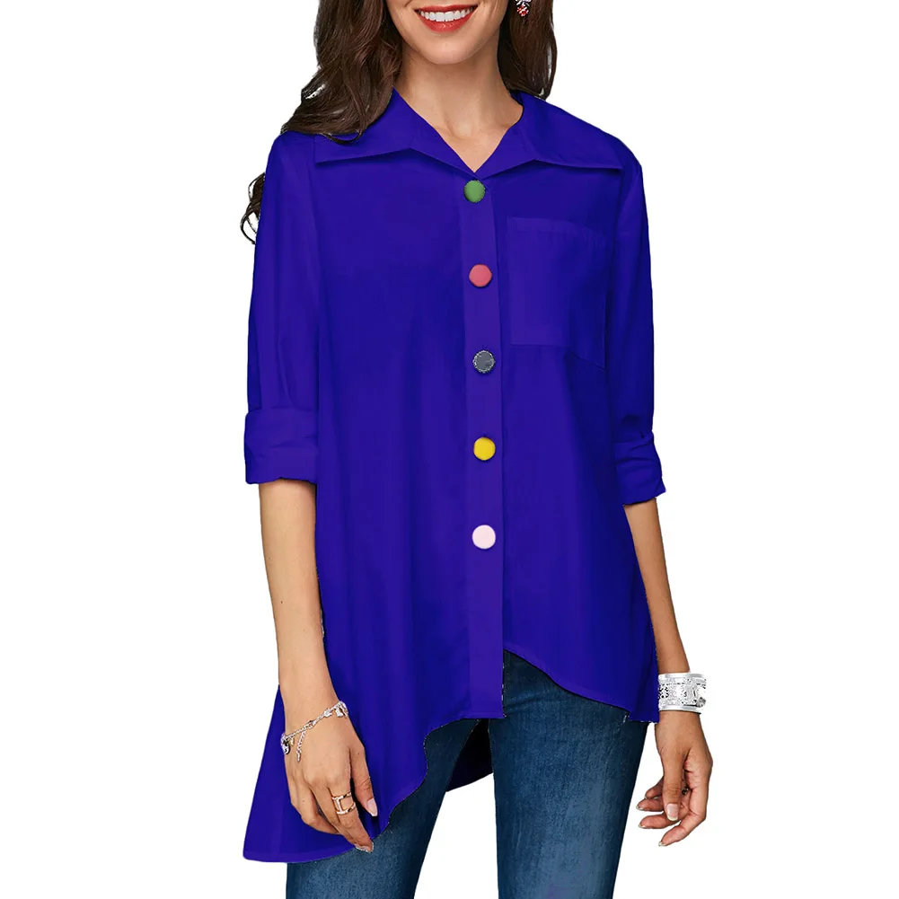 Office Lady Solid Womens Shirt Irregular Thin Blouse Women Colorful Button Long Sleeve Fashion White Womens Tops And Blouses
Office Lady Solid Womens Shirt Irregular Thin Blouse Women Colorful Button Long Sleeve Fashion White Womens Tops And Blouses