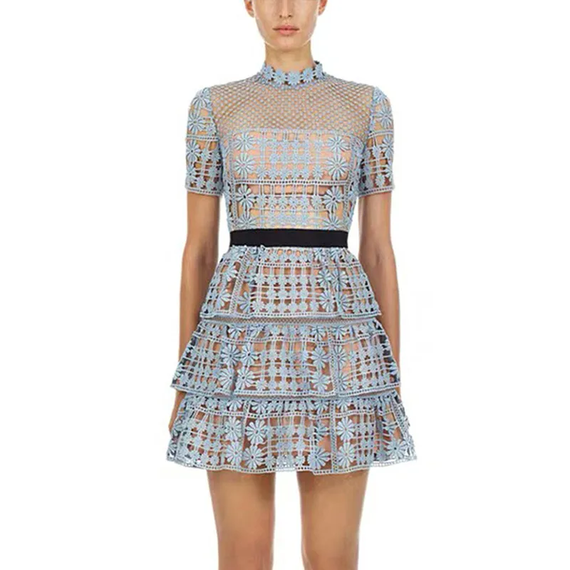 Women Runway Dress Self Portrait Spring Cascading Layers Club Vestidos Slim Sexy Lace Hollow Out Cake Dresses
Women Runway Dress Self Portrait Spring Cascading Layers Club Vestidos Slim Sexy Lace Hollow Out Cake Dresses
