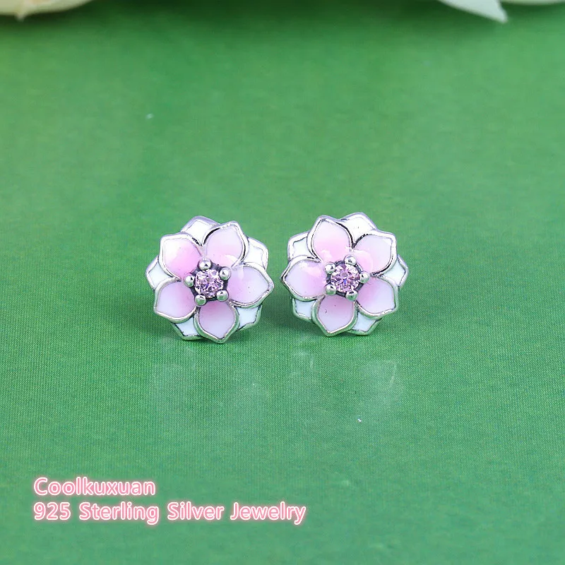 Spring Magnolia Bloom Floral Stud Earrings Original 100% 925-Sterling-Silver Pale Cerise Enamel & Pink CZ Flowers Earring
Spring Magnolia Bloom Floral Stud Earrings Original 100% 925-Sterling-Silver Pale Cerise Enamel & Pink CZ Flowers Earring