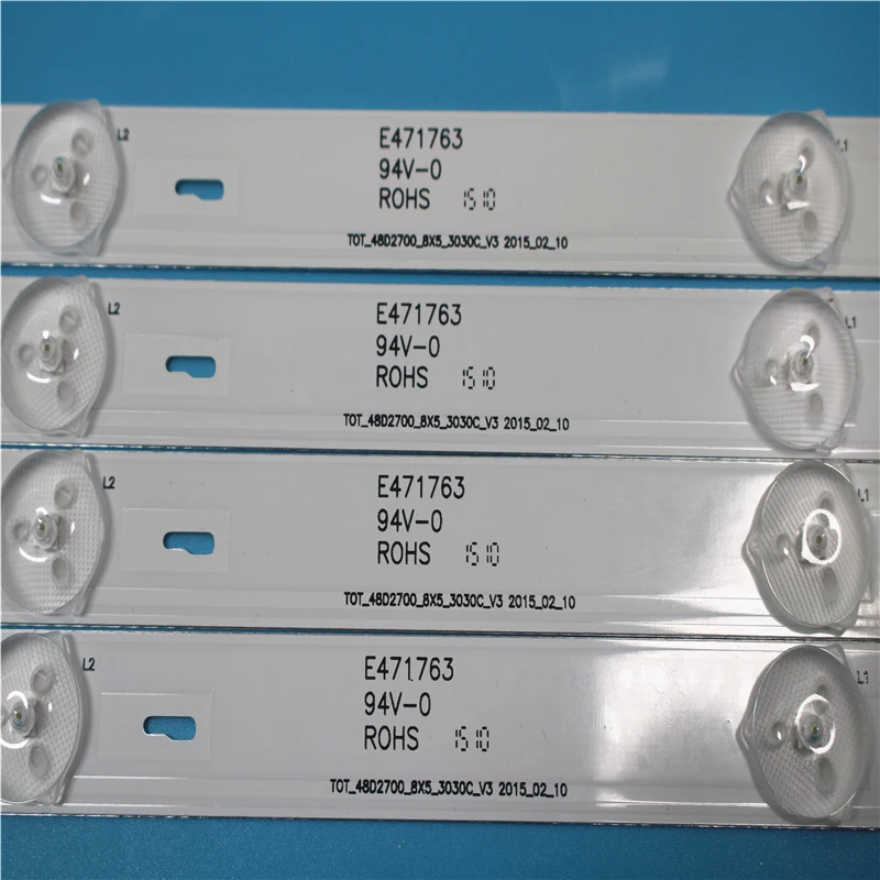 1set=8pieces for TCL B48A558U D48A810 strip TOT-48D2700-8X5-3030C-V3 YHA-4C-LB4805-YHEX2 TCL D48A810
1set=8pieces for TCL B48A558U D48A810 strip TOT-48D2700-8X5-3030C-V3 YHA-4C-LB4805-YHEX2 TCL D48A810