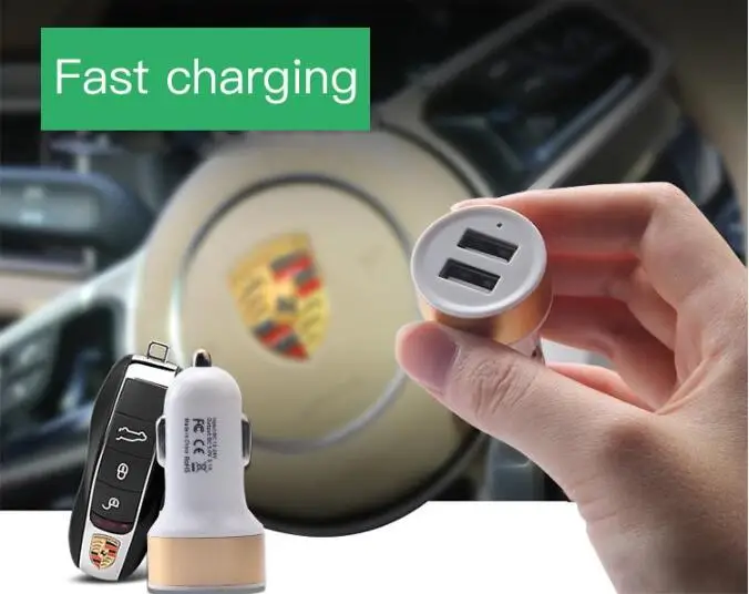 2 Port USB Car Charger Dual USB Metal Auto aluminum edge Car Triple USB Sync Charger For Samsung Galaxy S8 Plus For Huawei HTC
2 Port USB Car Charger Dual USB Metal Auto aluminum edge Car Triple USB Sync Charger For Samsung Galaxy S8 Plus For Huawei HTC