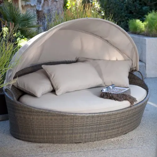 Новый стиль водонепроницаемая круглая кушетка из смолы|daybed outdoor|daybed |