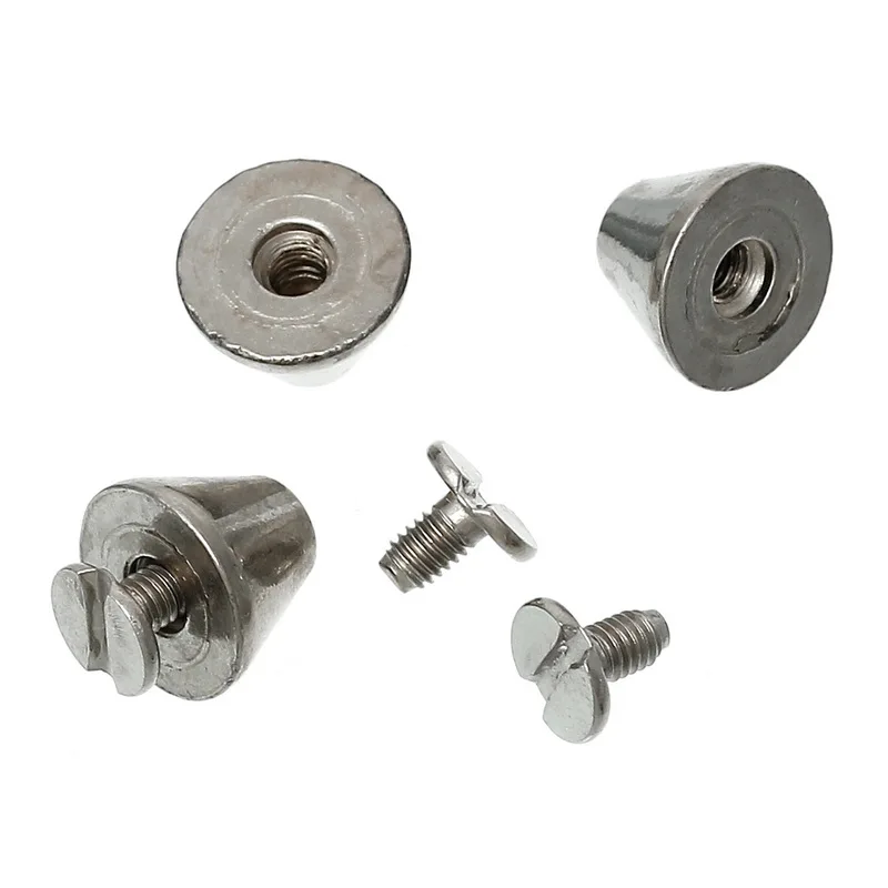 20Sets Silver Tone Cone Spike Garment Rivet Studs Spots Fit Crafts Handbags Clothes 11x8mm 8x7mm
