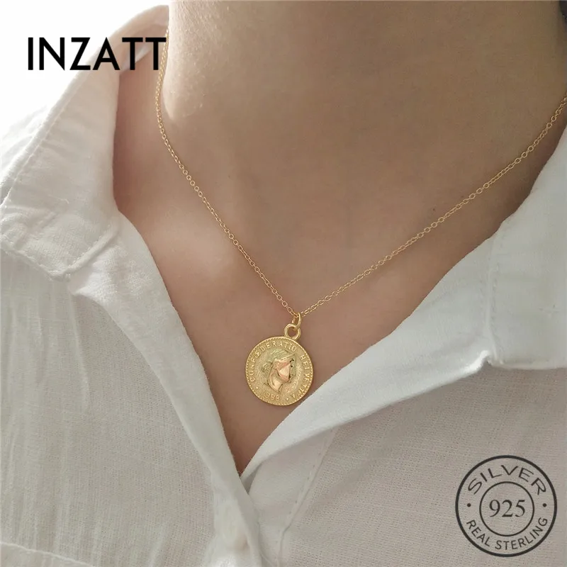 INZATT Trendy Dollar Queen Medallion New Pendant Necklace 925 Sterling Silver Gold Color Round Women FINE Jewelry 2020 Gift
INZATT Trendy Dollar Queen Medallion New Pendant Necklace 925 Sterling Silver Gold Color Round Women FINE Jewelry 2020 Gift