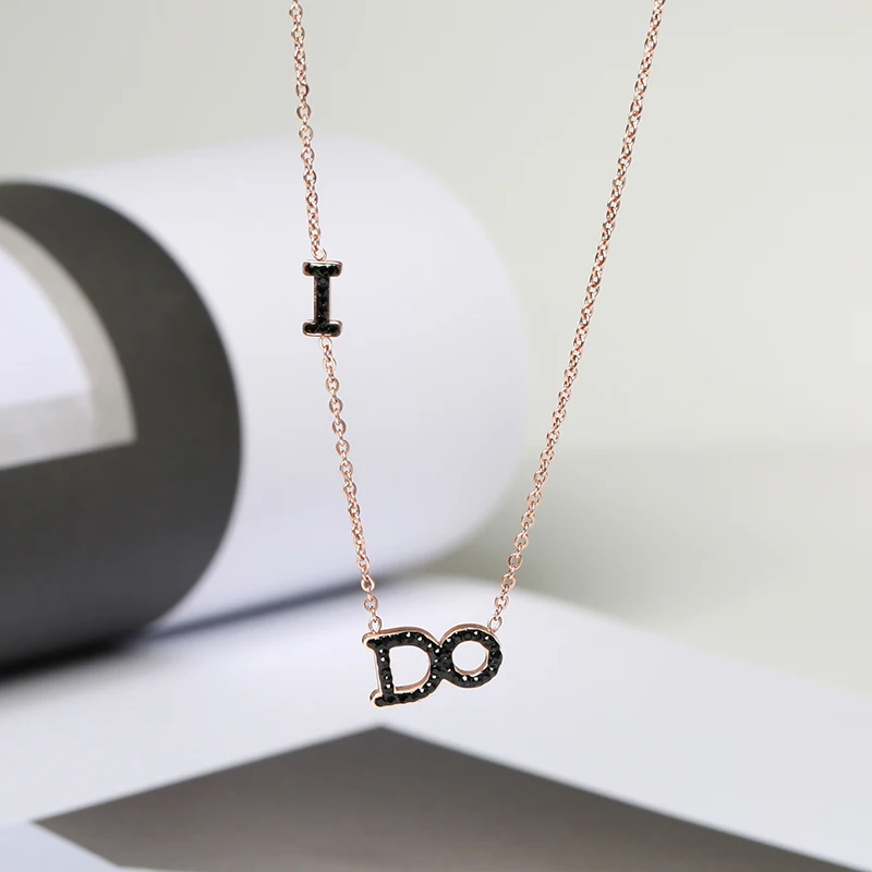 YUN RUO Rose Gold Color I DO Pendant Necklace Fashion Titanium Steel Jewelry Woman Birthday Gift Never Fade Free Shipping 2019
YUN RUO Rose Gold Color I DO Pendant Necklace Fashion Titanium Steel Jewelry Woman Birthday Gift Never Fade Free Shipping 2019