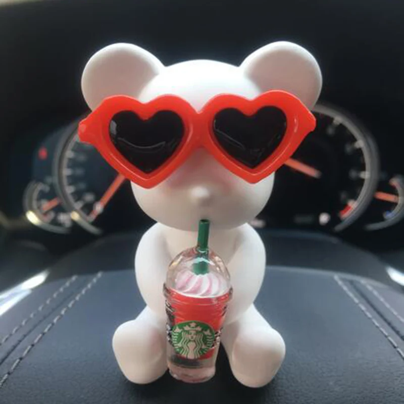 Car Air Freshener Cool Sunglasses Drinking Bear Conditioning Vents Perfume Clip Auto Interior Fragrance Smell Decoration | Автомобили и