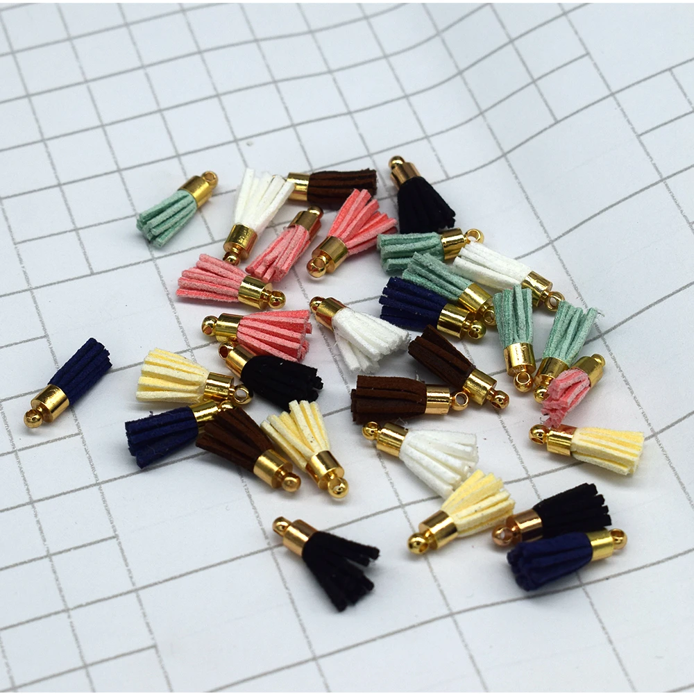 Mixed Color 100pcs Artificial Leather Tassels With Plated Gold Cups 17mm Charms Tassels Keychain Embellishment Earrings DIY
Mixed Color 100pcs Artificial Leather Tassels With Plated Gold Cups 17mm Charms Tassels Keychain Embellishment Earrings DIY