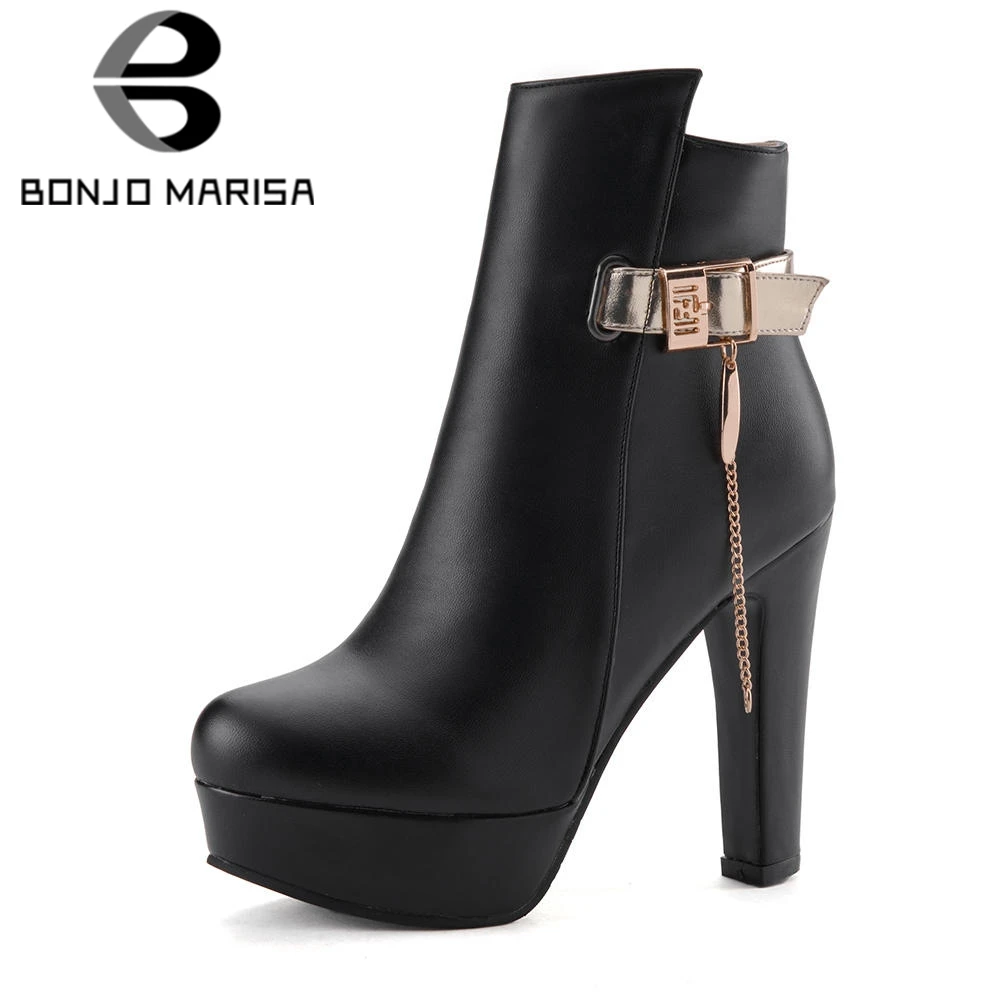 BONJOMARISA New Arrival Brand Solid Black Ankle Platform Boots Women Autumn 2020 Plus Size 34-50 Super High Heels Shoes Woman
BONJOMARISA New Arrival Brand Solid Black Ankle Platform Boots Women Autumn 2020 Plus Size 34-50 Super High Heels Shoes Woman