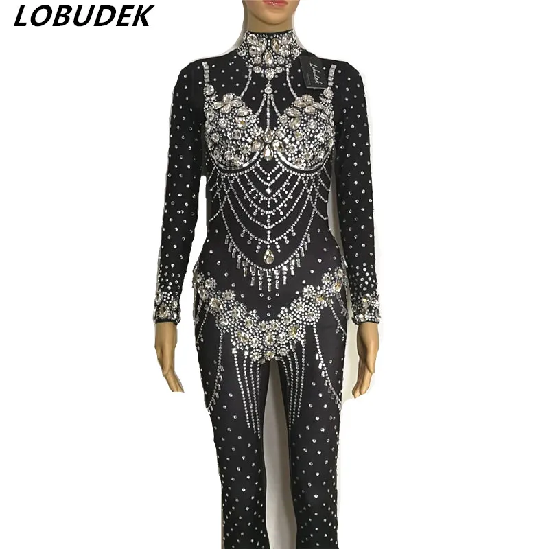 Комбинезон Стразы с черными блестящими кристаллами, комбинезон для ночного клуба, сценического клуба, певицы, DJ, женский костюм, костюм для ... 
Комбинезон Стразы с черными блестящими кристаллами, комбинезон для ночного клуба, сценического клуба, певицы, DJ, женский костюм, костюм для ...