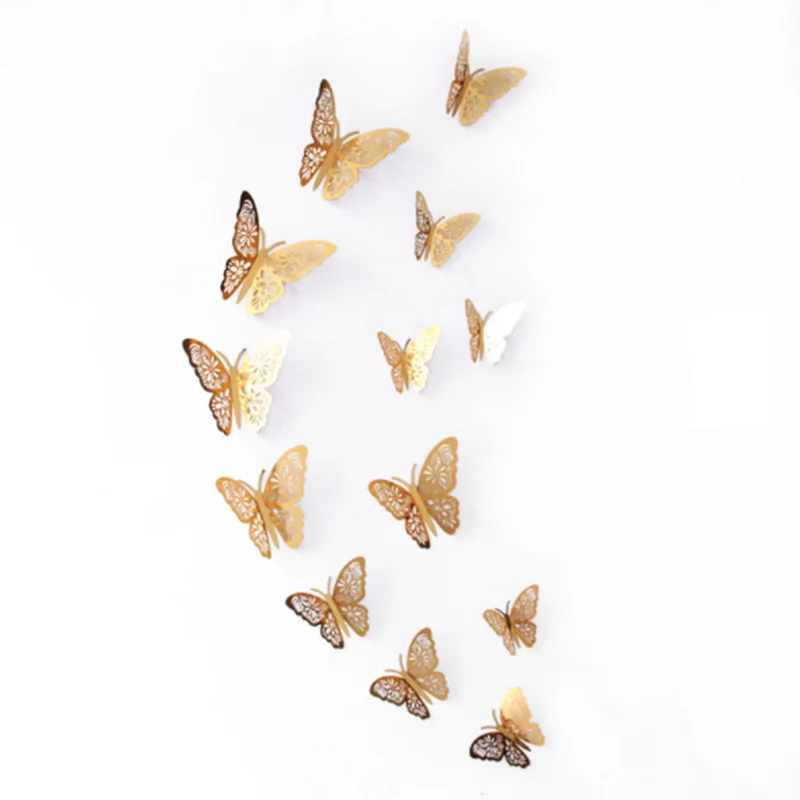 12pcs PVC 3D Hollow Butterfly Wall Stickers Gold /Silver Color Decorations Living Room Butterfly Home Decal Wall Stickers
12pcs PVC 3D Hollow Butterfly Wall Stickers Gold /Silver Color Decorations Living Room Butterfly Home Decal Wall Stickers