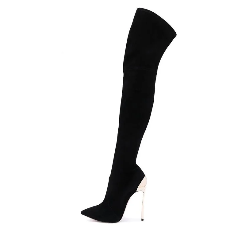 Newest Blade Over knee Stretch Boots High Silver Stiletto Heel Boots For Women Pointed Toe Stretch Slim Thigh High Boots Size 10
Newest Blade Over knee Stretch Boots High Silver Stiletto Heel Boots For Women Pointed Toe Stretch Slim Thigh High Boots Size 10